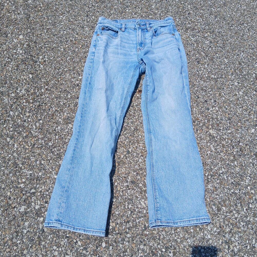 American Eagle 90s Bootcut Jeans Womens 2 Short Light Wash Blue Stretch Denim